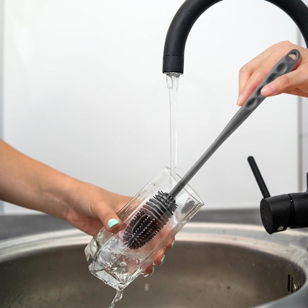 2 kpl Pullosivellin, 28 cm pitkävartinen puhdistusharja, BPA-vapaa pullosivellin, pullosiveltimet, silikoninen pullosivellin, lasipurkkien, urheilupullojen pesuun