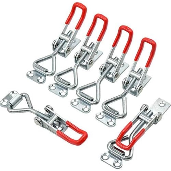 *Metall Carpenter's Clamps Lever Latch, Set om 6 Klämmande Spärrar Snabbfrigörande Dörrlås (S)*