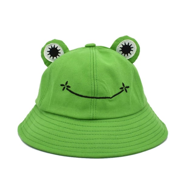 Vuxen Groda Bucket Hat Dam Bomull Solhatt Vikbar Bomull Fiskarhatt För Barn Kvinnor