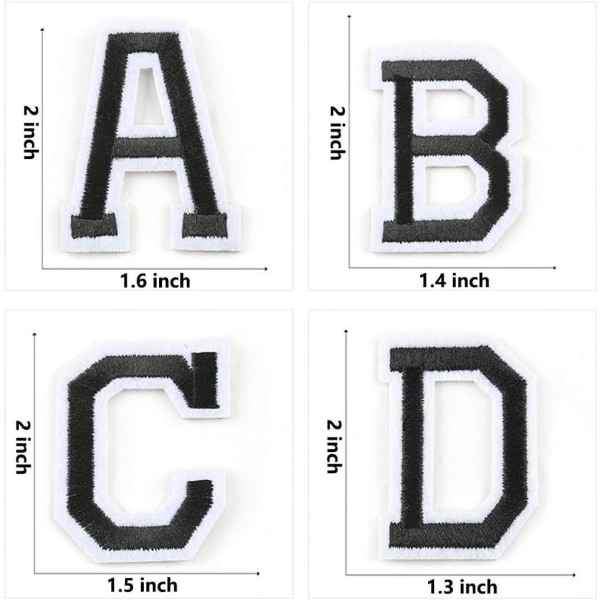 /#/26 stk. engelske alfabet-patches, broderede stofpatches/#/