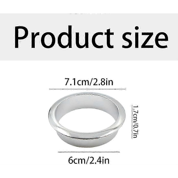 60 mm metal skrivebordskabelgennemføring - dekorativ ring til møbelgevindkasse, ledningsstyring til computerbord, 3 stk. (én størrelse)