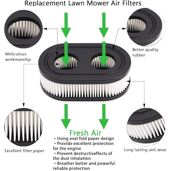 (4 st) 593260 798452 334404 Luftfilter, 4247 5432 5432k 09P00 09P