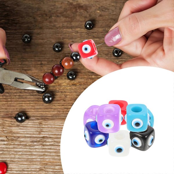 10 stk. Plastik Terningeform Perler Øjeæble Mønster Løse Perler Smykker DIY Perler DIY Forsyning