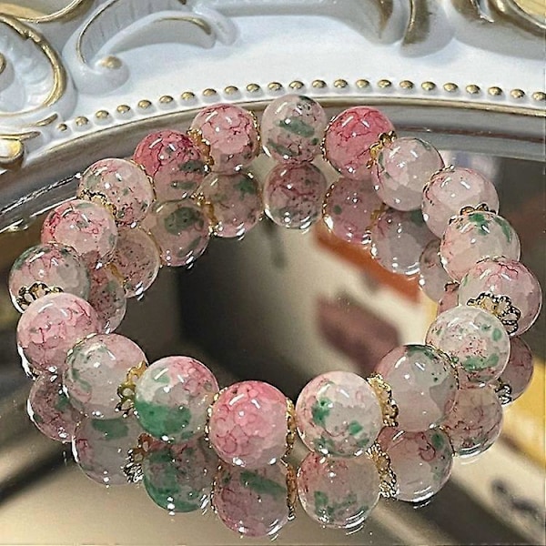 Historie mellem blomster, farveskiftende armbånd med højt udseende til piger, armbånd i skovstil, glassmykker