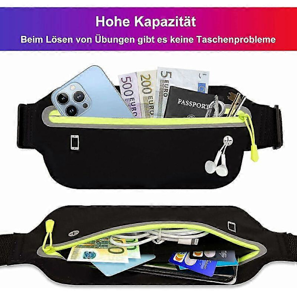 Mobiltelefon Löparbälte, Vattentätt Sportbälte, Midjeväska, Ultralätt