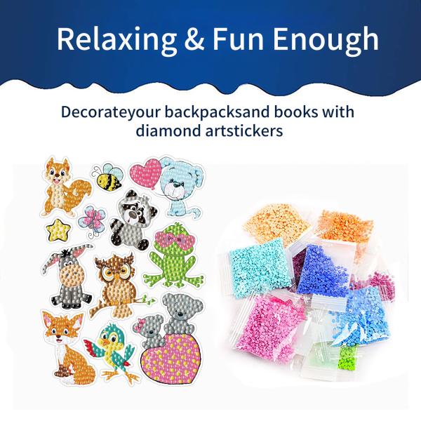 #Diamantmaleri, Diamantmaleri DIY Tegnefilm Dyre Stickers#