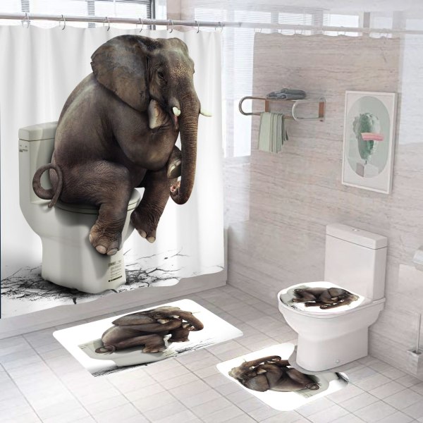 #Duschdraperi, elefantbajs, vattentätt, 180*200cm#