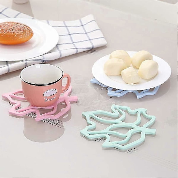 Silikon Gryteunderlag Matte. 4 Stykker Varmebestandige Matter Brikke Varme Pads Sklisikker Bordmatte Flow