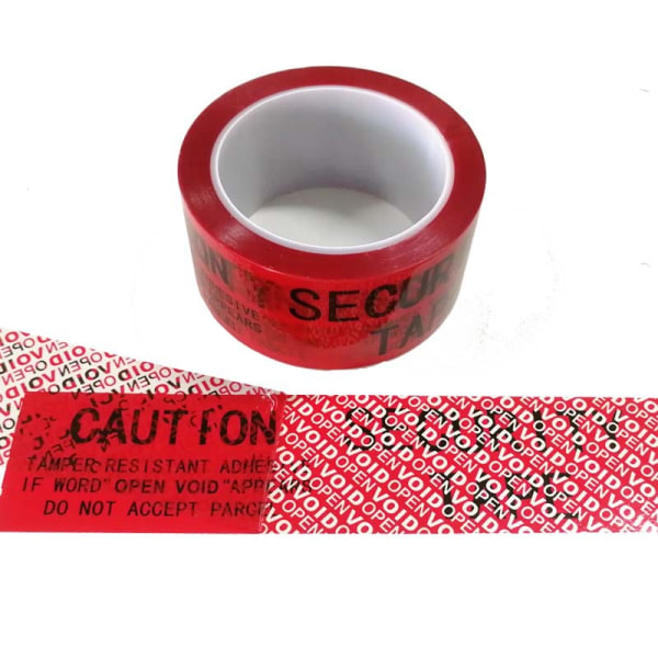 /#/Roll (Red 5cm x 50m x 2 mil Security Seals) Total Tamper Evident Transfer Security Tape/#/