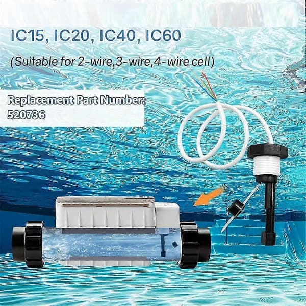 Flow Switch 520736 Intellichlor Flow Sensor Bryter Erstatningssett, for IC15, IC20, IC40, IC60 Salt