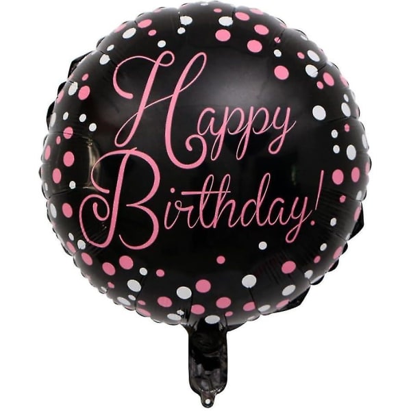 Ballonger Svart/rosa Födelsedagsfolieballong, 45 cm/18 tum