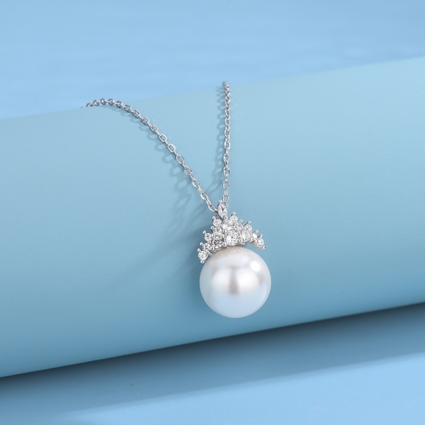 S925 sterling silver simple pearl necklace for women summer