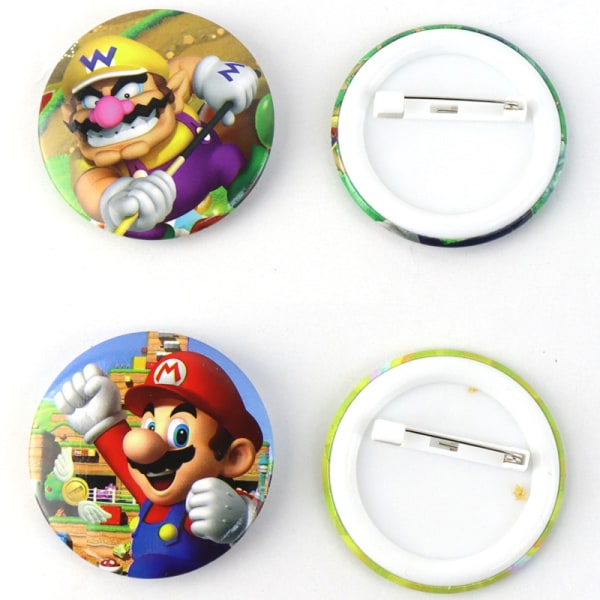 #12-pack Super Mario Pins Mario Badges#