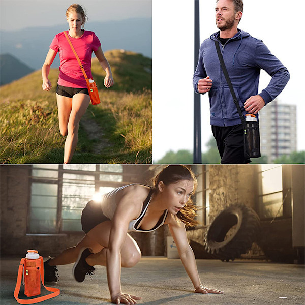 #2 Universal Vandglaspose Kopholder Sports Udendørs Vandkande Kopholder Isoleret Vandflasker med Rem Mesh Bag#