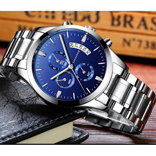 #Kvarts ur mænds ur chronograph mænds vandtæt analogt armbåndsur#