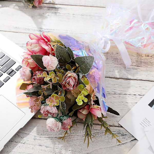 TOYANDONA 1 Rulle Presentpapper Gradient Färgskiftande Blomomslag för Bröllop Födelsedag Dusch Grattis