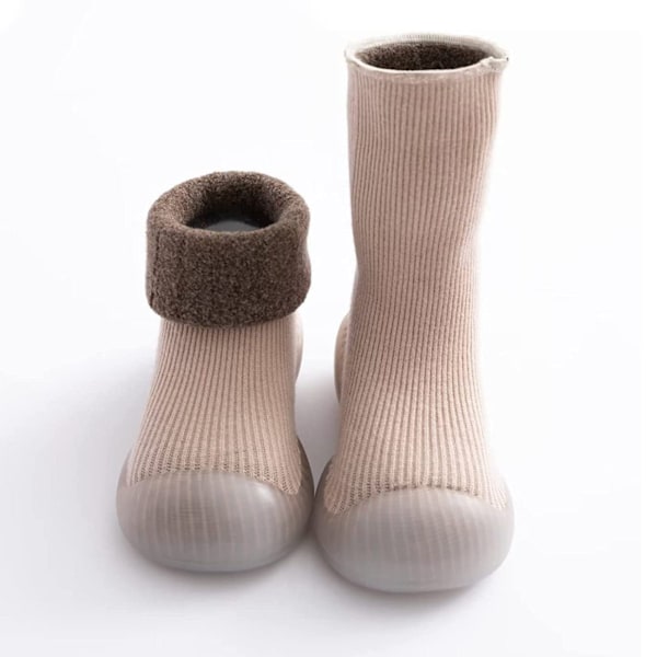 #Babysko med strikket stop, anti-slip krybesko#
