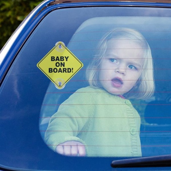 Baby Car Advarselsskilt, 2 Pak Baby Car Advarselskilt med Sugkopper