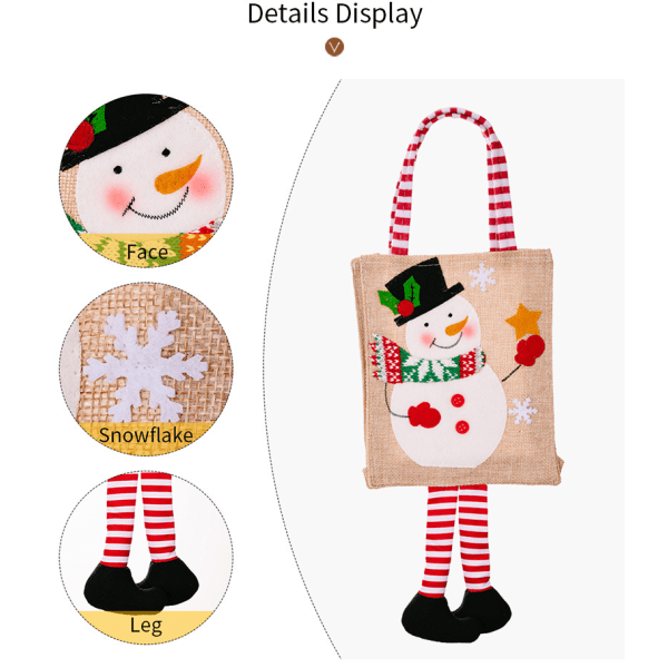 #Stykke Julegavepose - Snemand, Genanvendelig Julepose #