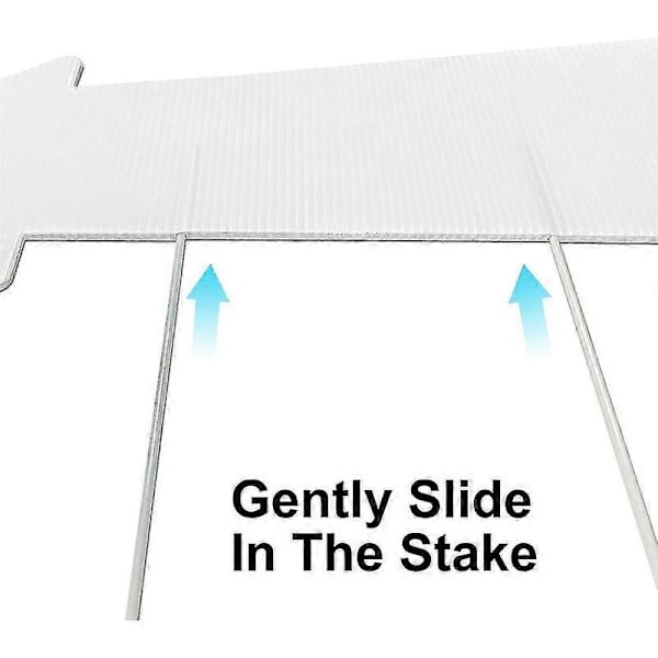 Blanke hageskilt med staker, 5-pakning 43 x 15 cm hvite blanke retningsskilt for bryllup, hage