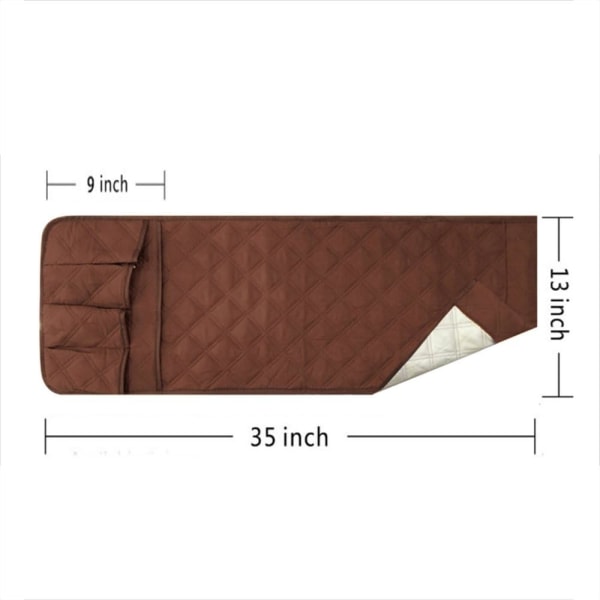 Sofa Armlæn Organizer (Kaffe Farve), 5 Lommer, Skridsikker, Suit