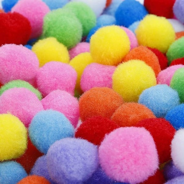 (500 st) Pompoms Hantverk Elastiska Mini Pompoms Dekorationer Bollar för