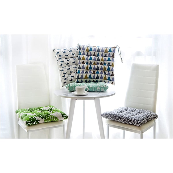 (Grön) Set med 2 matstolsdynor, trädgårdsstolsdynor, kit