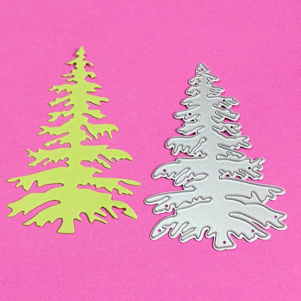 Metalliska Utskurna Julgransmallar för Scrapbooking, Stämpling, Korttillverkning, Embossing, DIY