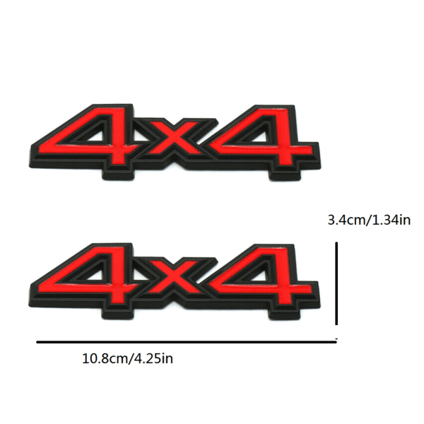 2 kpl Metalliset Musta Punainen 4WD 4x4 Auton Takaluukun Takaluukun Tunnus