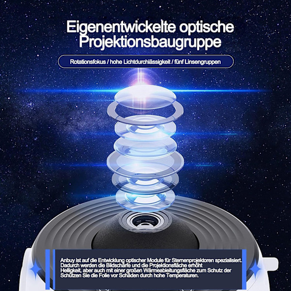 #LED Stjernehimmel Stjerne Galaxy Projektorlampe, HD 4K Fokuseringsprosjekt#