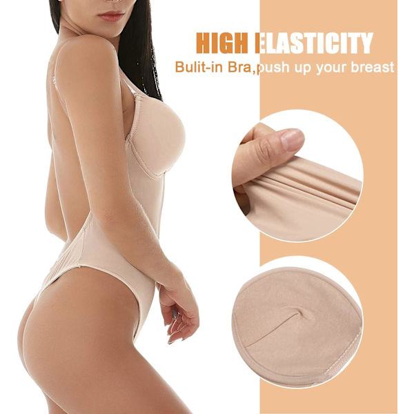 Kvinnors Plunge Rygglös Kroppsshapande BH, Osynlig Rygglös Bröllopsbodysuit, Sömlös Rygglös Push Up BH, Underkläder med Transparent Rem för Bröllopsfestklänning