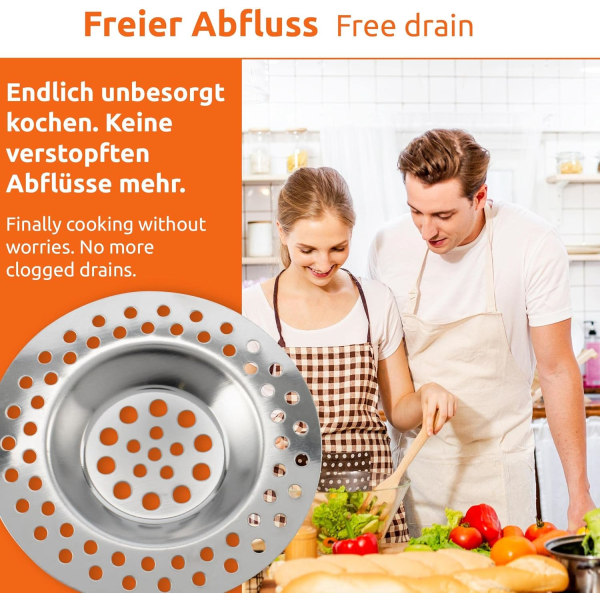 *2 afløbsdrænbeskyttelse rustfrit stål afløbsfilter hår kat*