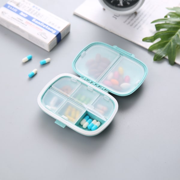 #Pill Boxes Medicin Box 1 ST Blue Daily Pill Box Ficka Vete Halm Material Avtagbara fack för medicin Dagliga resor#