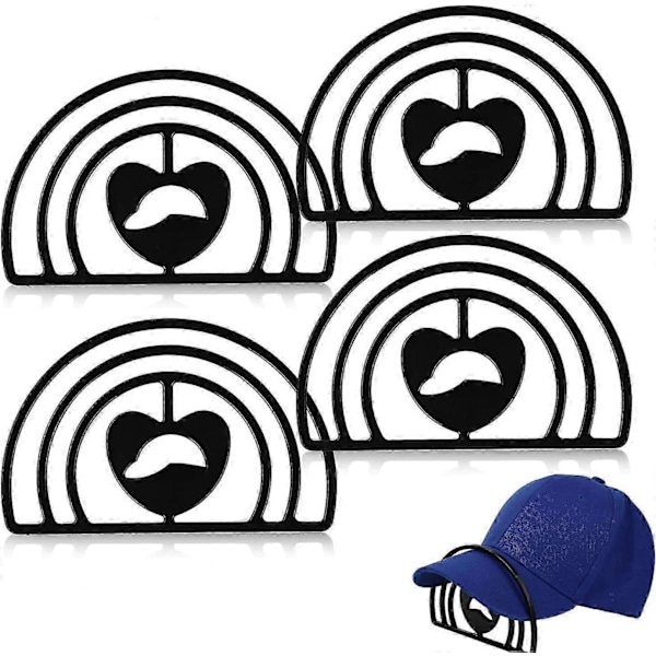 4-delade hattaccessoarer, hattbrätte praktisk hattformsdesign för böjning av hattar (svart)