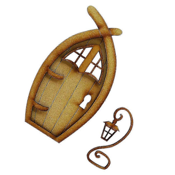 Hushållsdekor Fèer Sovande Dörr Ornament Mini Ljus Miniatyr Dekor Trä Fèdörr