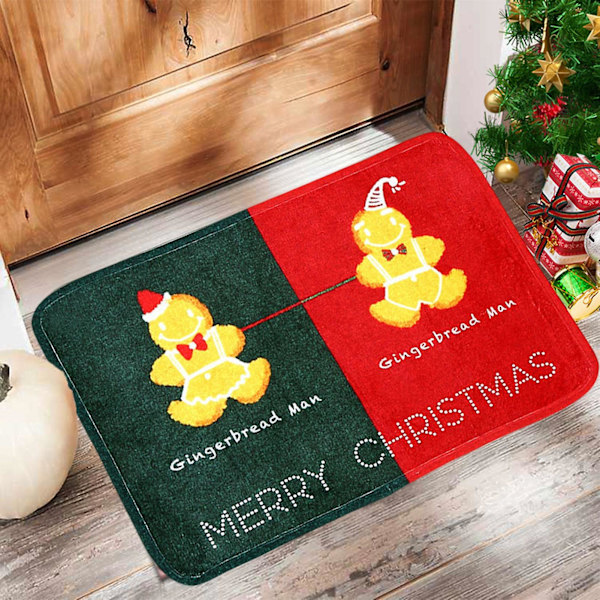 Jul Golvmat Ansiktslös Docka Telefonkiosk Träd Mönster Halkfri Rektangulär Rolig Tomte Entré Golvmat Juldekoration Kaesi50x80cm