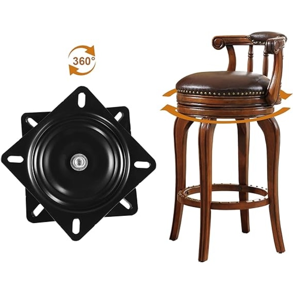 2-pack 10 tum Barstol Swivelplatta Ersättning, 360 Grader Rotation