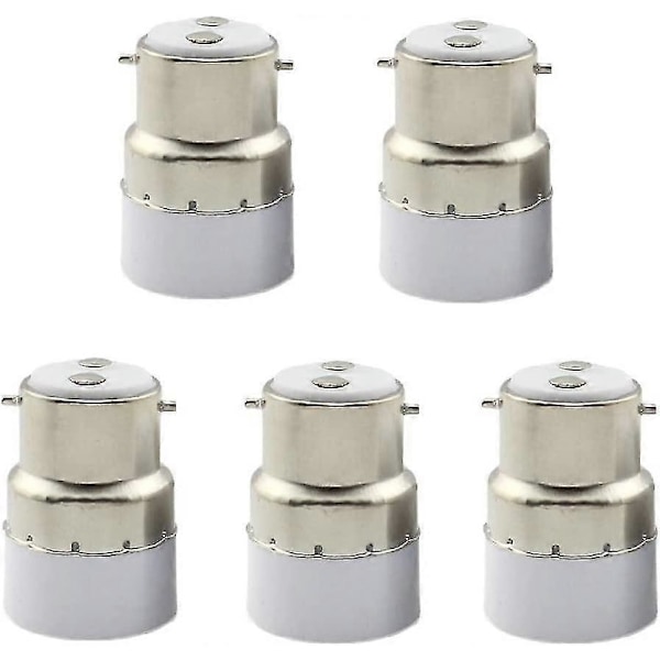 5-pack B22 till E14 Glödlampssockel Konverterare B22 Sockel Omkopplare Till Standard E14 Adapter Lamphållare