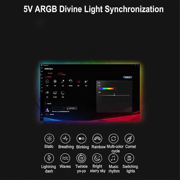 4-Pin PWM Temperaturstyring Hub ARGB Shenguang Synkron Kabinetblæser Egnet til Universal Computer Regulator