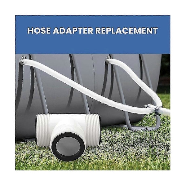 Slangeadapter Erstatning for bassengdelt slange T-stykke T-skjøt Union med 3 L-ringer Kobling, Kobler til