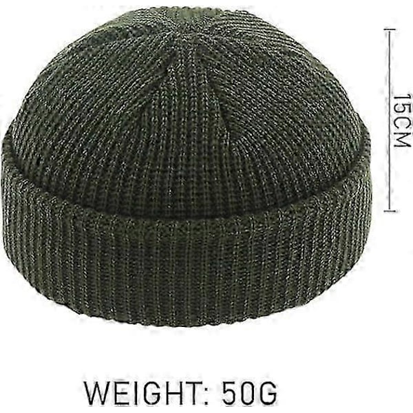 1 stk. Grøn Beanie Hue, Fisker Beanie Hue, Beanie Retro Hue, Velegnet til Fiskere, Arbejdere, Modebeklædning
