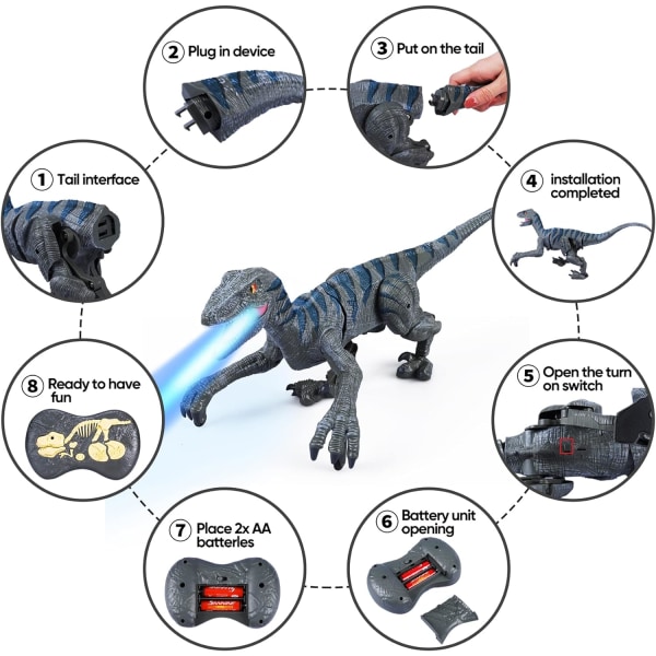 /#/Barnens fjärrkontroll dinosaurie leksaker, 2.4G elektronisk RC/#/