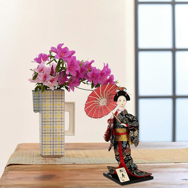 Japansk Geisha Orientalisk Docka Dekorativ Geishadocka Figurin Skrivbordsdekoration