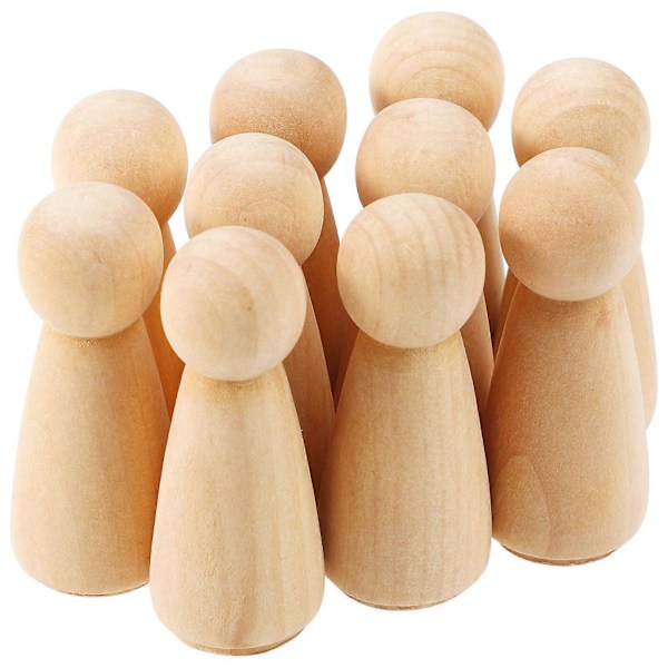 10 stk DIY Enkle Blank Trefigure Dukker Brud Figurer Bryllupskake Toppere