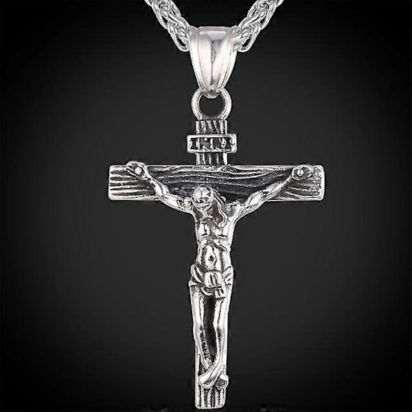 Personlig Silver Katolsk Jesus Kristus INRI Kors Krucifix Penna