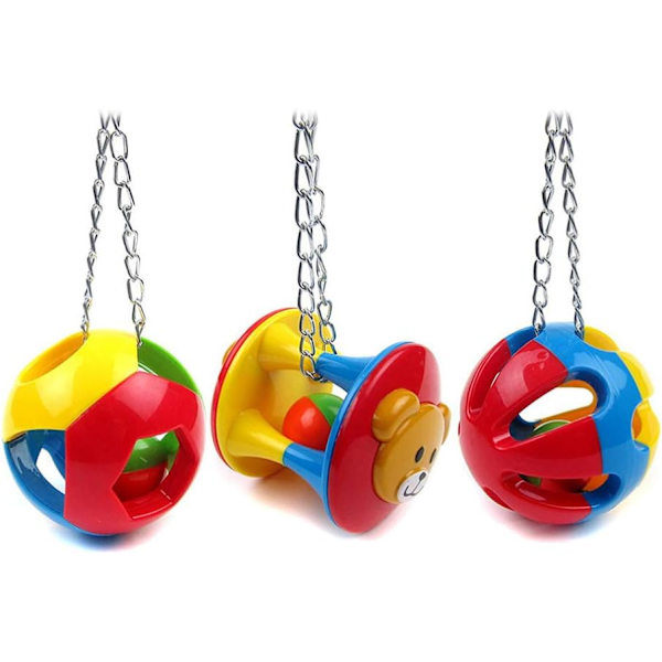 3 st Papegöjsleksak Boll Träningsleksak Papegöjsboll Fågel Leksak E