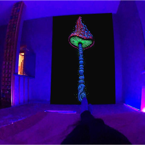 Blacklight Svamp Gobeläng, Fantastisk Upprätt Gobeläng Lysande I Mörkret 200*150CMPattern 6