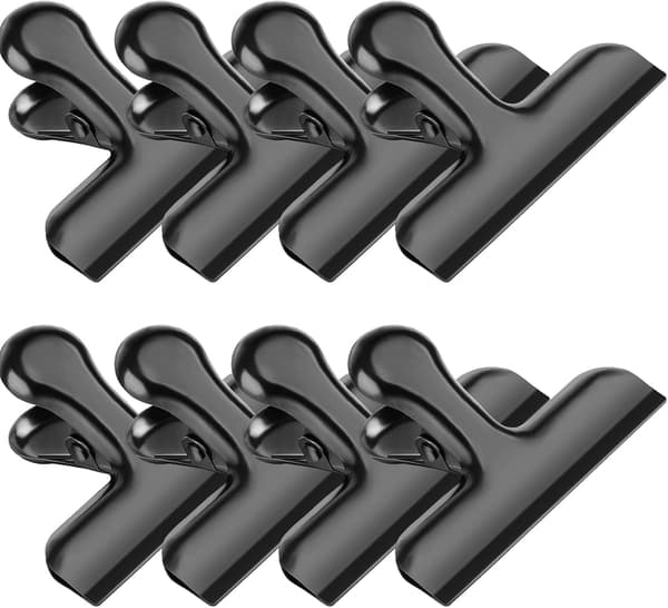 Sorte Chip Clips, 8 Pak Stål Chip Clips, Chip Clips