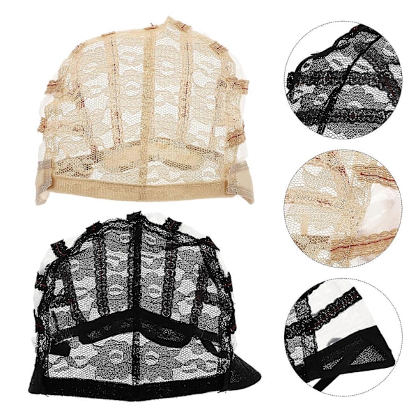 2 stk Parykkhetter Parykklaging Hetter Blonde Parykk Mesh Hetter Elastiske Parykkhetter Parykktilbehør