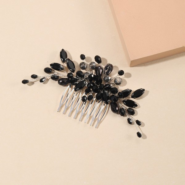 /#/Black, crystal hair comb, beautiful bridal decoration, Crystal/#/